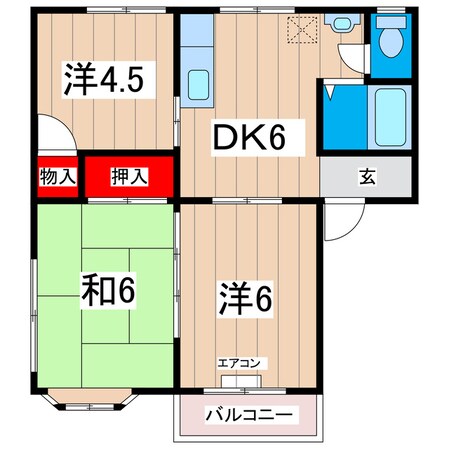 フローラルハイツ２号棟の物件間取画像